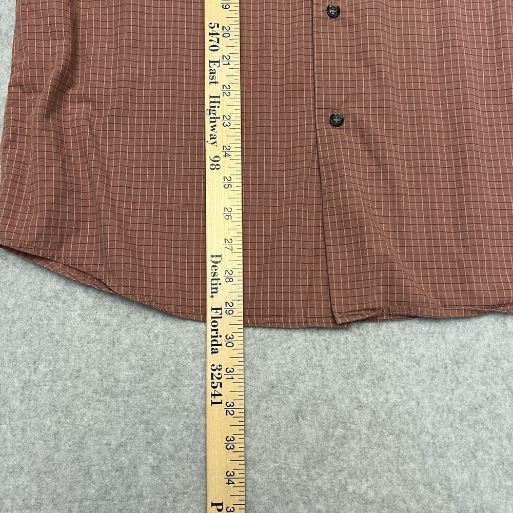 Zanella Shirt Men's Large Red Windowpane Check Career Office Quiet Luxury Italy - Picture 9 of 9